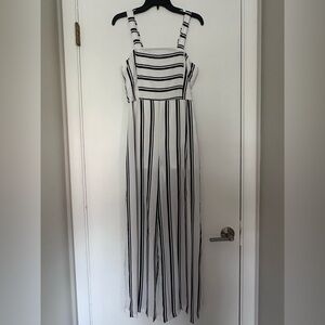 Soulmates White Jumpsuit with Black Stripes